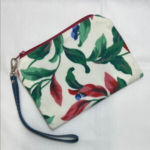 Handmade Floral Canvas Wristlet Clutch